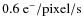 $0.6 ~\rm {e^-/pixel/s}$