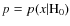 $p=p(x \vert {\rm H}_0)$