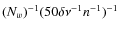 $(N_w)^{-1} ( 50 {\delta \nu}^{-1} n^{-1})^{-1}$