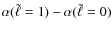 $\alpha(\tilde{\ell}=1)-\alpha(\tilde{\ell}=0)$