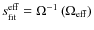 $s_{\rm fit}^{\rm eff} = \Omega ^{-1}\left (\Omega _{\rm eff}\right )$