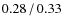 $0.28\hspace{0.5mm}/\hspace{0.5mm}0.33$