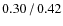 $0.30\hspace{0.5mm}/\hspace{0.5mm}0.42$