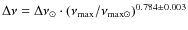 $\Delta \nu = \Delta \nu _{\odot } \cdot (\nu _{\rm max}/\nu _{\rm max \odot })^{0.784\pm 0.003}$