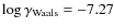 $\log \mathbf{\gamma_{\rm Waals}}=-7.27$