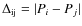 $\Delta_{\rm ij}=\vert P_i-P_j\vert$