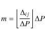 \begin{displaymath}m = \left\lfloor\frac{\Delta_{ij}}{\Delta P}\right\rfloor\Delta P
\end{displaymath}