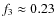 $f_3 \approx 0.23$