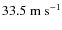$33.5~{\rm m~s}^{-1}$