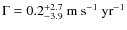 $\Gamma = 0.2^{\rm + 2.7}_{- 3.9}~{\rm m~s}^{-1}~{\rm yr}^{-1}$
