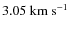 $3.05~{\rm km~s}^{-1}$