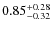 $ 0.85 _{- 0.32}^{\rm + 0.28}$