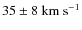 $\rm 35\pm8~km~s^{-1}$
