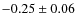 $-0.25 \pm 0.06$