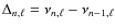 $\Delta_{n,\ell} = \nu_{n,\ell} - \nu_{n-1,\ell}$