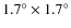 $1.7^\circ\times 1.7^\circ$