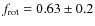 $f_{\rm rot} = 0.63 \pm 0.2$