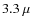$3.3~\mu$