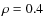 $\rho =0.4$