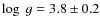 $\log ~ g=3.8\pm 0.2$