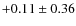 $+0.11 \pm0.36$