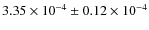 $3.35 \times 10^{-4} \pm 0.12 \times 10^{-4}$