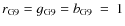 $r_{\rm G9} = g_{\rm G9} = b_{\rm G9}~=~1$