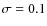 $\sigma =0.1$