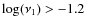$\log (\nu_1) > -1.2$
