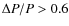 $\Delta P/P > 0.6$