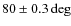 $80\pm 0.3\deg$