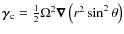 $\vec\gamma_{\rm c}=\frac{1}{2}\Omega^2\vec\nabla\left(r^2\sin^2\theta\right)$