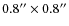 $0.8'' \times 0.8'' $