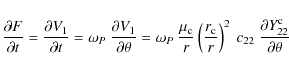 \begin{displaymath}
\frac{\partial{}F}{\partial{}t}=\frac{\partial{}V_1}{\partia...
...ht)^2~c_{22}~\frac{\partial{}Y^{\rm c}_{22}}{\partial{}\theta}
\end{displaymath}
