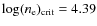 $\log(n_{\rm e})_{\rm crit}=4.39$