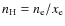 $n_{\rm H} = n_{\rm e}/x_{\rm e}$