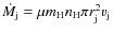 $\dot M_{\rm j} = \mu m_{\rm H} n_{\rm H} \pi r^2_{\rm j} v_{\rm j}$