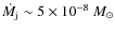 $\dot M_{\rm j} \sim 5\times 10^{-8}~M_\odot$