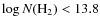 $\log N({\rm H}_2)<13.8$