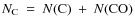 $N_{\rm C}~=~N({\rm C})~+~N({\rm CO})$