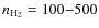 $n_{{\rm H_{2}}} =100{-}500$