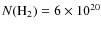 $N({\rm H_{2}}) = 6\times10^{20}$