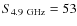 $S_{4.9~{\rm GHz}} = 53$