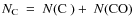 $N_{\rm C}~=~N({\rm C}~)+~N({\rm CO})$