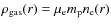 $\rho_{{\rm gas}}(r) = \mu_{\rm e} m_{\rm p} n_{\rm e}(r)$