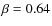 $\beta =0.64$