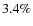$3.4\%$