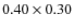 $0.40 \times 0.30$