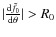$\vert\frac{{\rm d} \tilde f_0}{{\rm d} \theta}\vert>R_0$