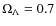 $\Omega _\Lambda =0.7$